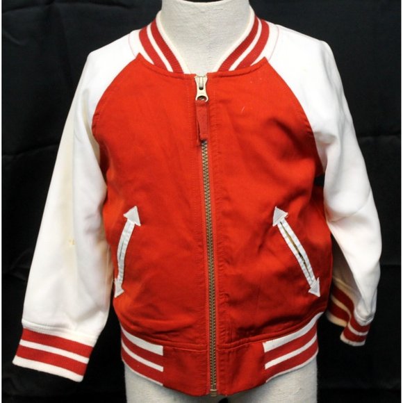 OshKosh B'Gosh Toddler Sz 2T Lion Red & White Letterman Varsity Style Zip Jacket - Picture 2 of 10